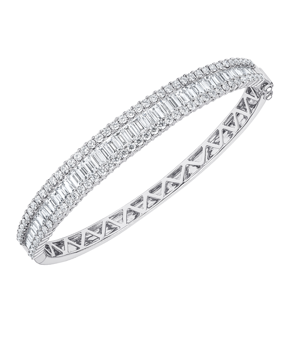 Baguette Round Brilliant Diamond Bangle Phillip Stoner The Jeweller