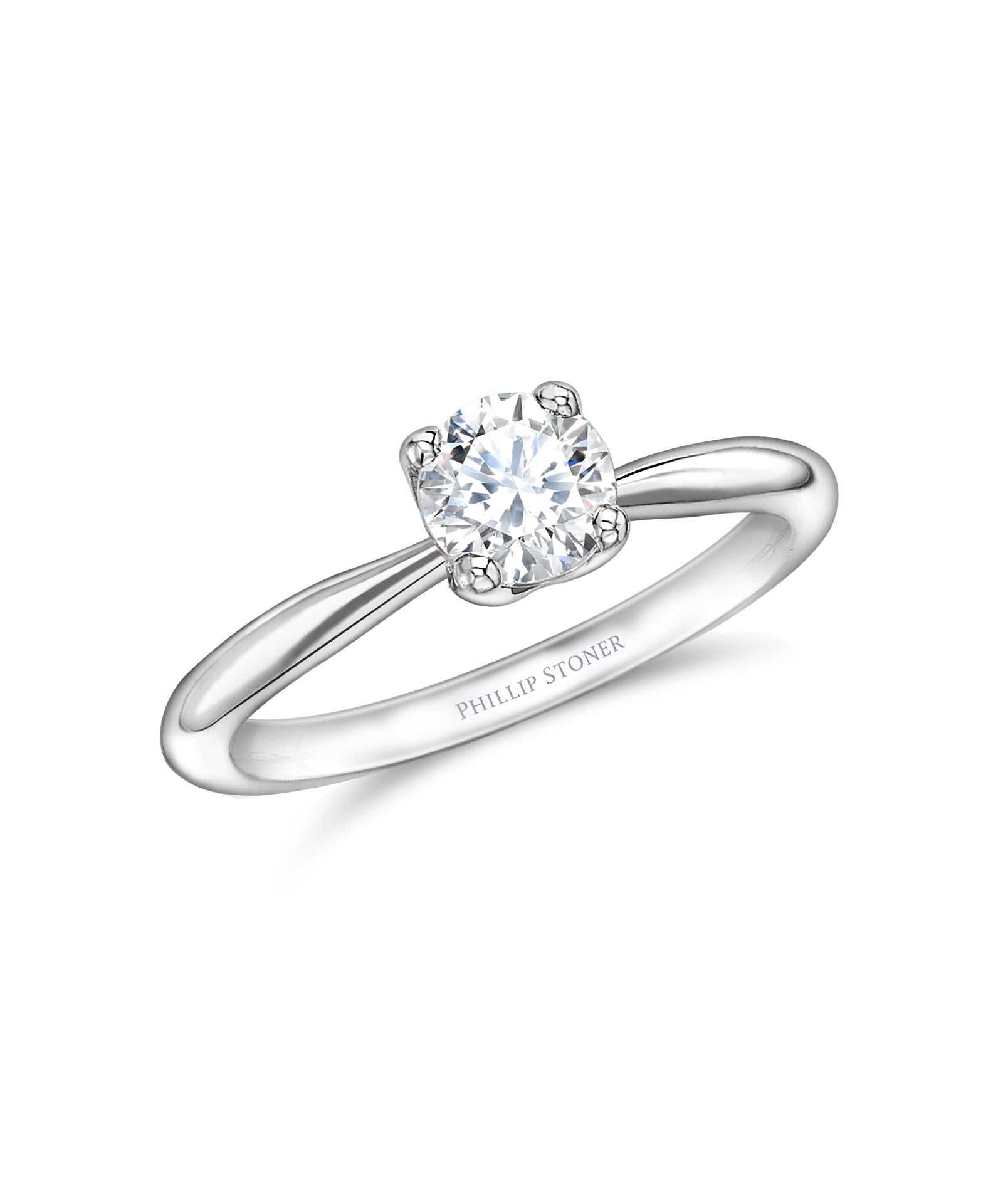 0.70ct Round Brilliant Cut Diamond Contemporary Platinum Engagment Ring - Phillip Stoner The Jeweller