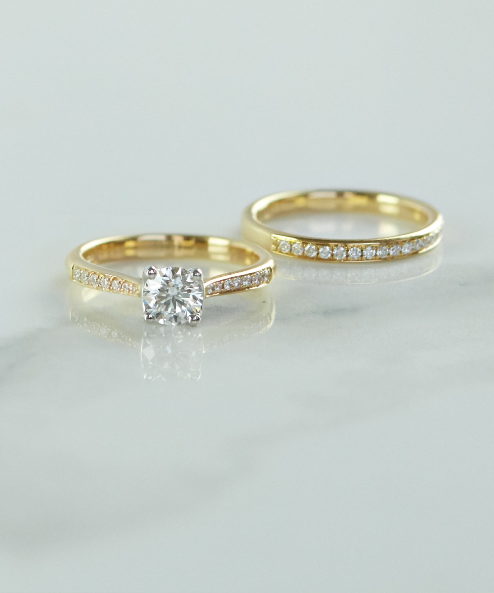 18ct Yellow Gold Pavé Set Diamond Engagement Ring - Bridal Suites at Phillip Stoner The Jeweller