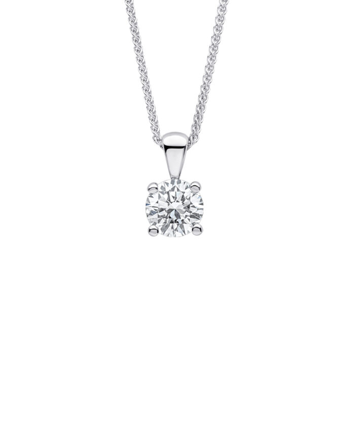1ct Round Brilliant Cut Solitaire Diamond Pendant - Phillip Stoner The Jeweller