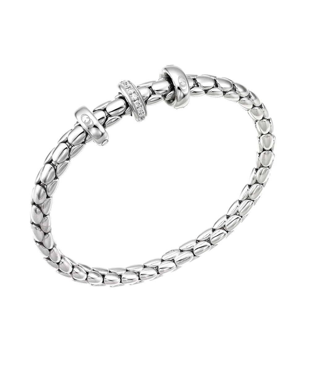 Chimento White Gold Diamond Spring Stretch Bracelet