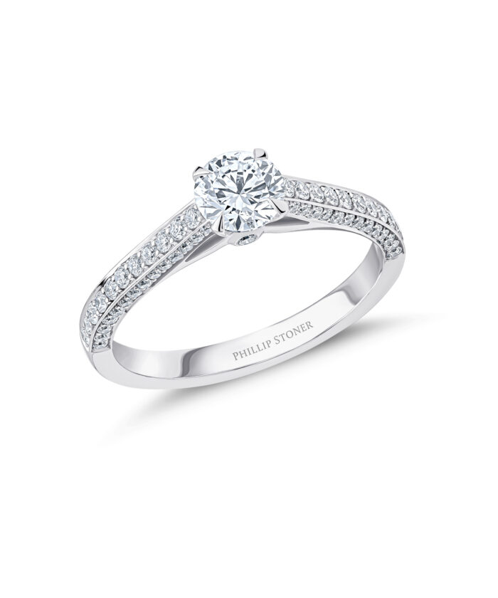 Luxury 0.50ct Round Brilliant Cut Diamond Engagement Ring - Phillip Stoner The Jeweller