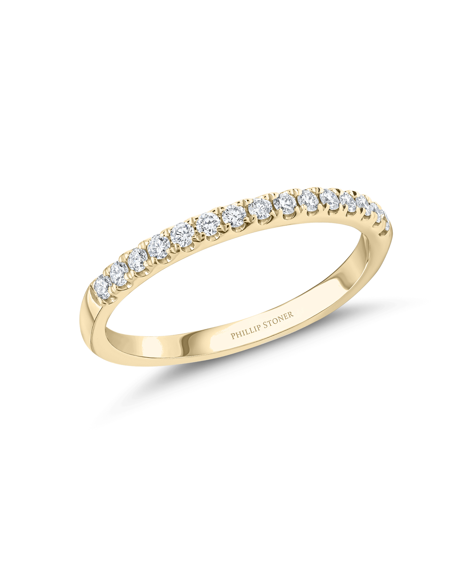 18ct Yellow Gold 0.22ct Scallop-Set Diamond Eternity Ring - Phillip Stoner The Jeweller