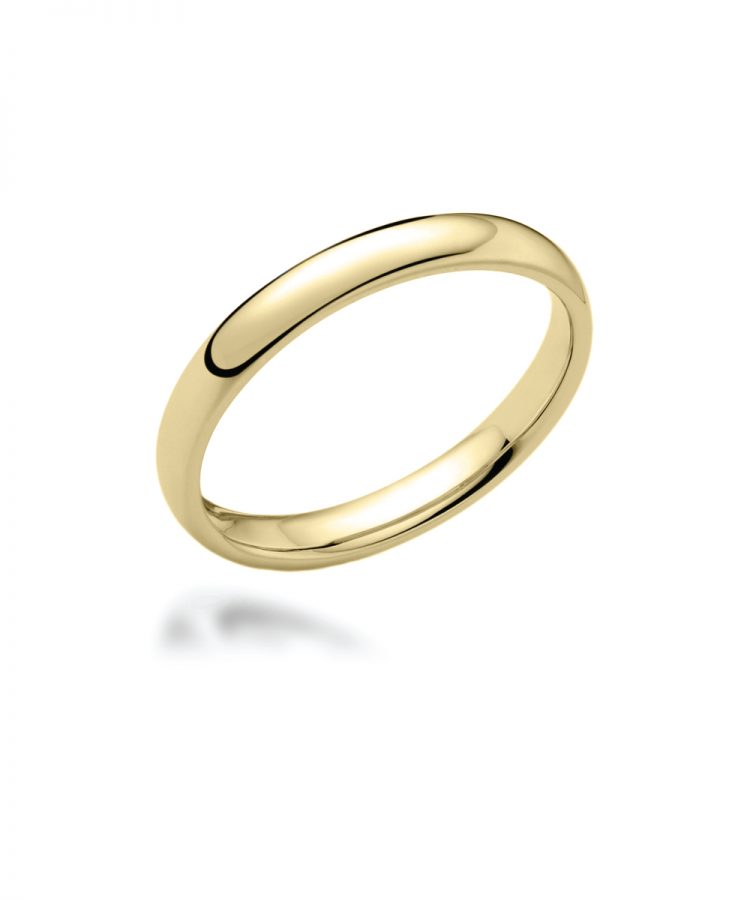 2.5mm Court Shaped Wedding Band - 18ct Yellow Gold - Phillip Stoner The ...