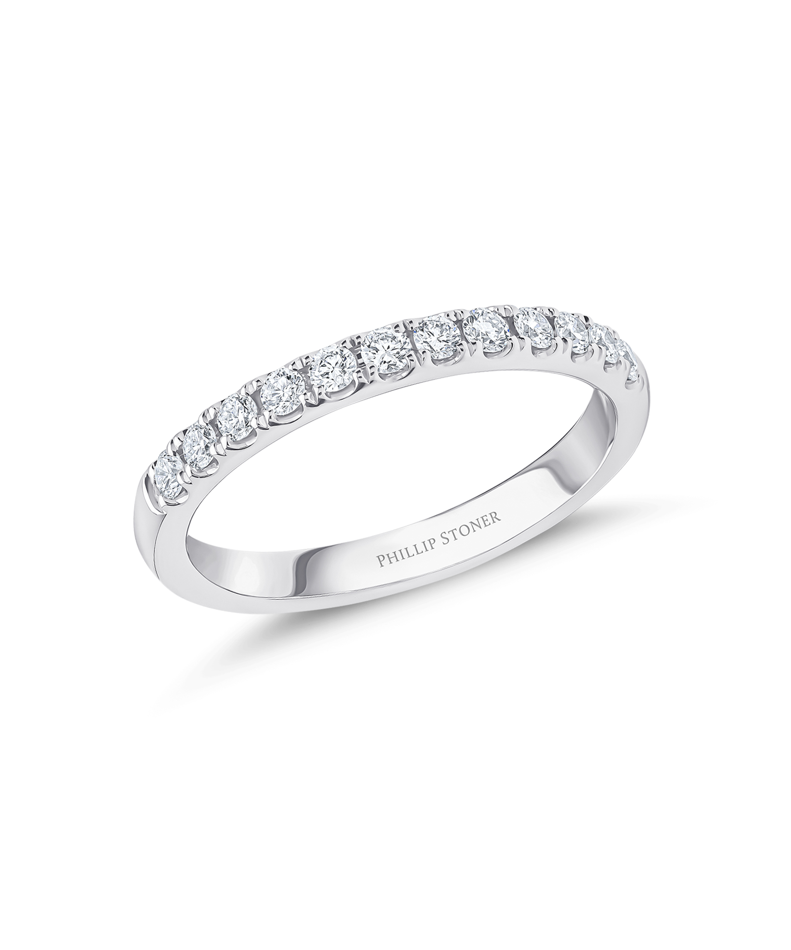 Platinum 0.33ct Scallop-Set Diamond Eternity Ring