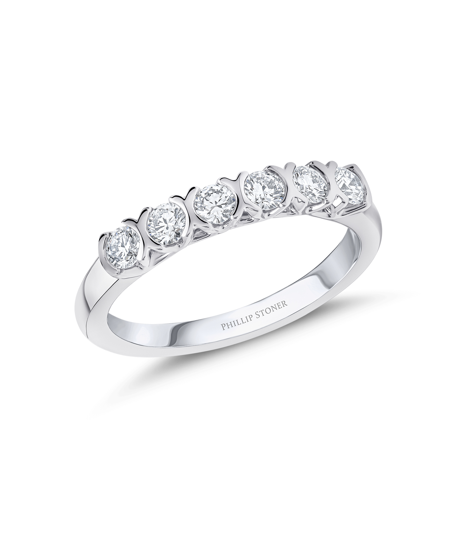 Platinum 0.50ct 6 Stone Diamond Eternity Ring - Phillip Stoner The Jeweller