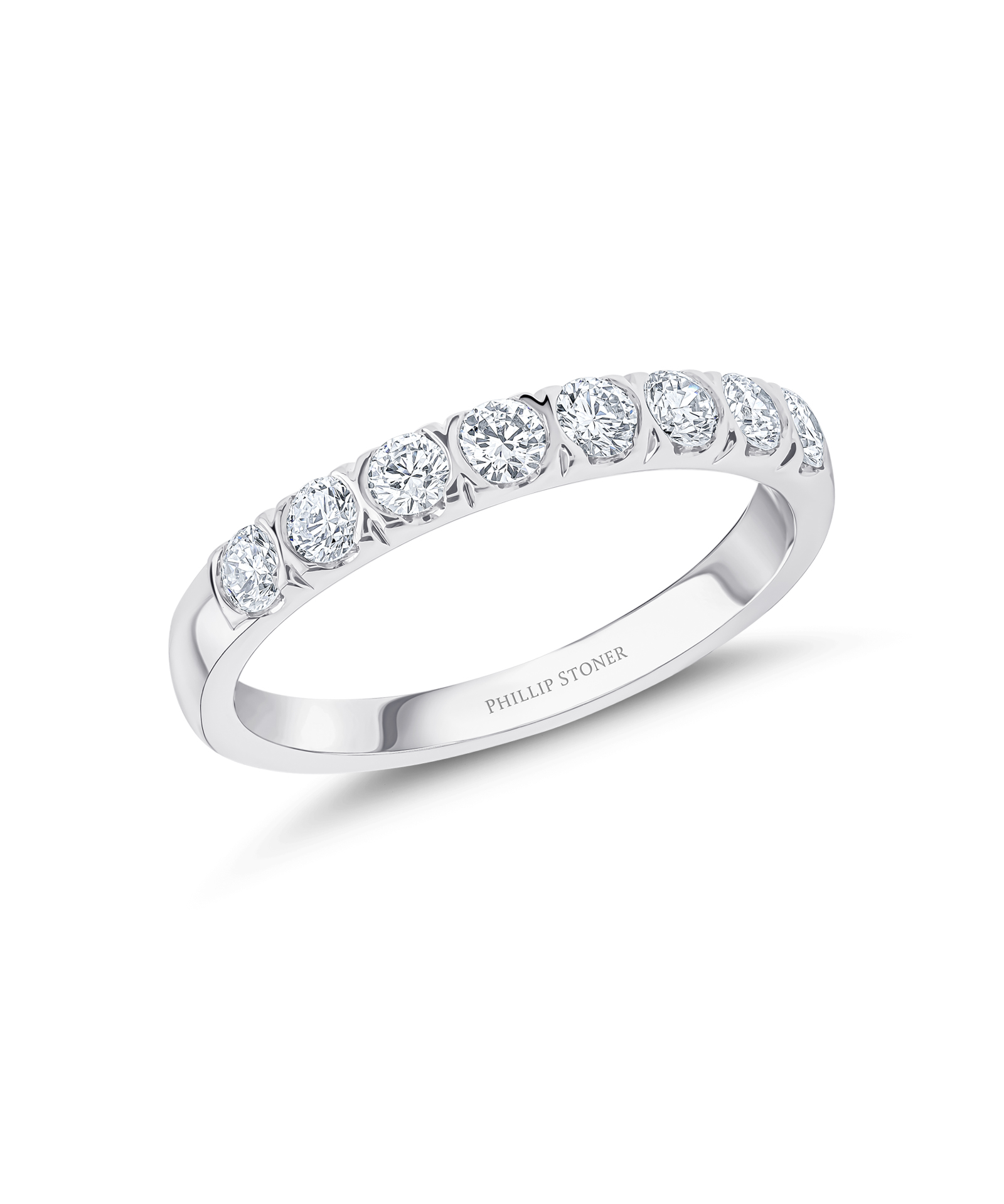 Platinum 0.52ct Semi Rubover-Set Diamond Eternity Ring - Phillip Stoner The Jeweller