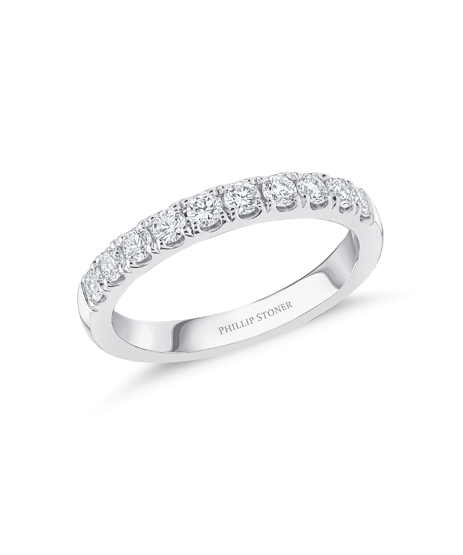 Platinum 0.53ct Scallop-Set Diamond Eternity Ring