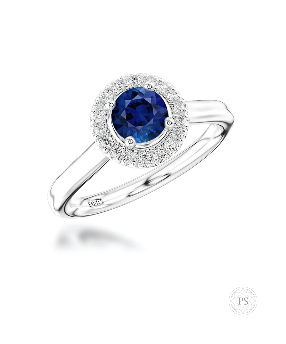 0.63ct Sapphire & Diamond Cluster Ring - Phillip Stoner The Jeweller