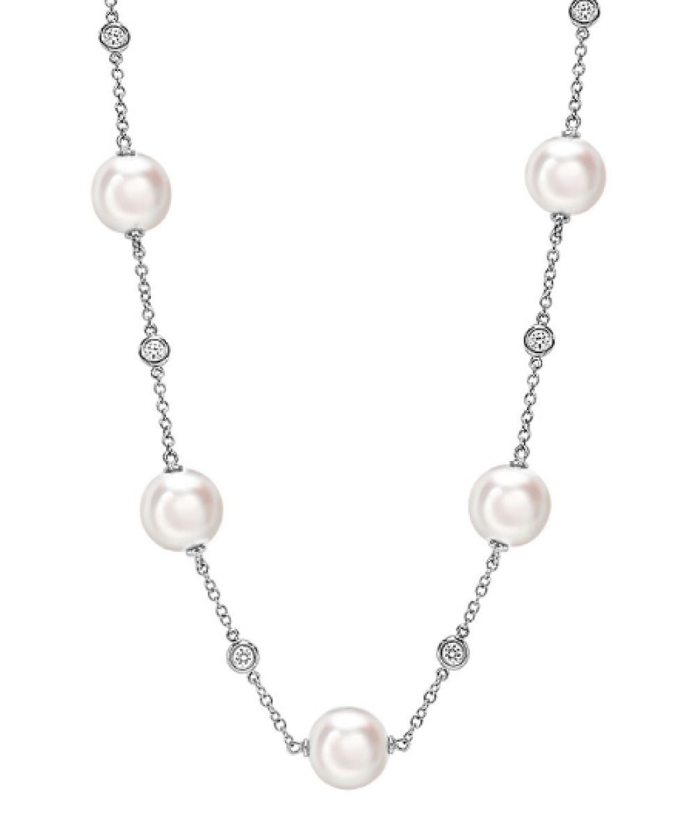 Akoya Pearl & Diamond Long Necklace