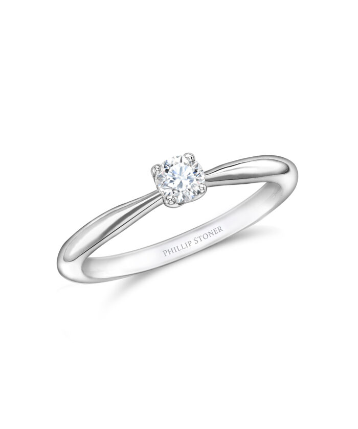 0.20ct Round Brilliant Diamond Contemporary Platinum Engagment Ring - Phillip Stoner The Jeweller