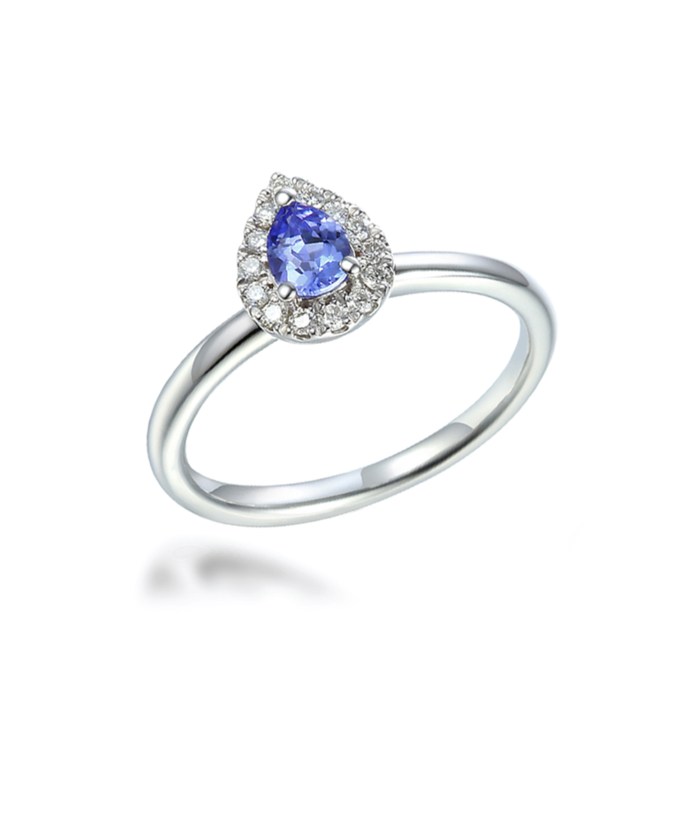 Tanzanite & Diamond Halo Ring - Phillip Stoner The Jeweller