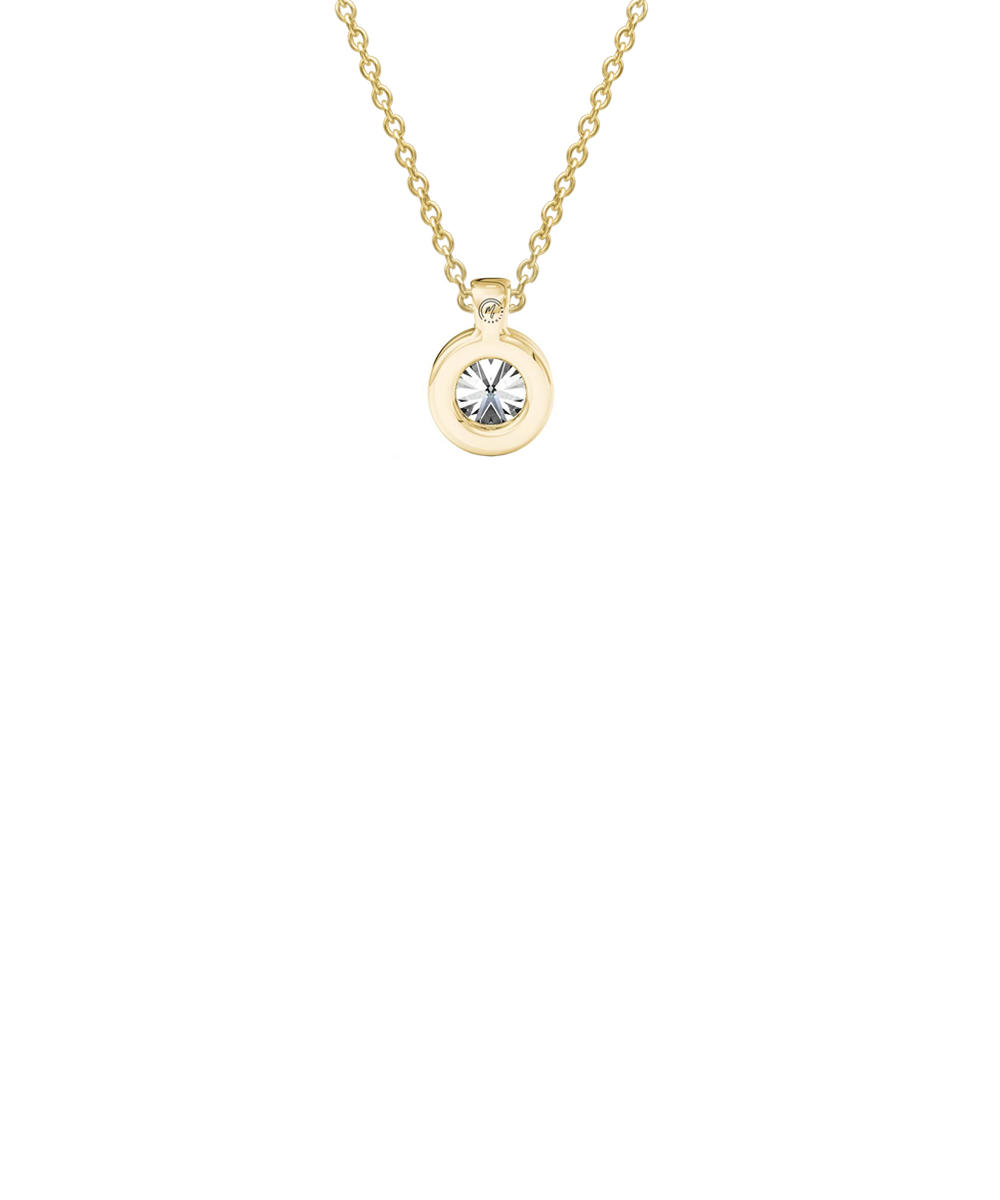 18ct Yellow Gold 2 Claw Rubover Diamond Pendant - Back