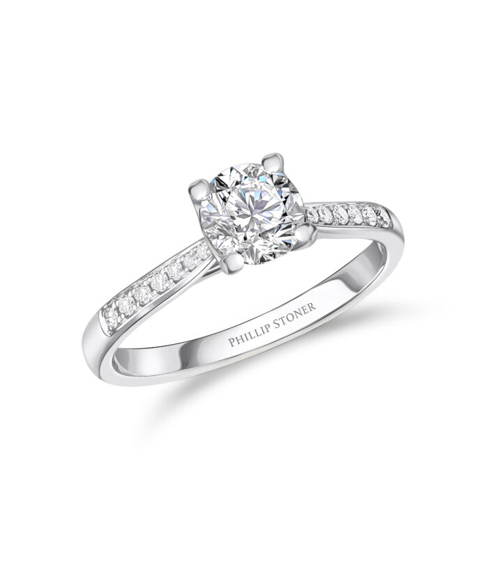 Platinum Pavé Set 1ct Diamond Engagement Ring