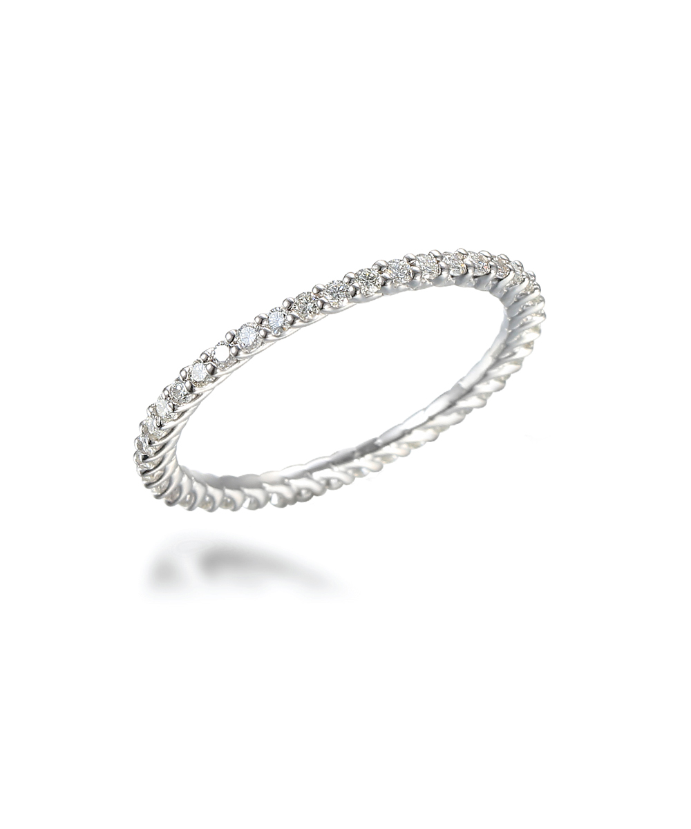 18ct White Gold Diamond Set Wave Eternity Ring