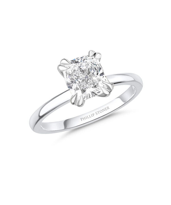 2ct Cushion Cut Diamond Nova Engagement Ring with Double Claws - Phillip Stoner The Jeweller