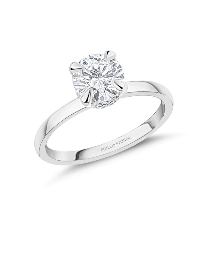 Platinum 1ct Round Brilliant Cut Lab Grown Diamond Crown Ring - Phillip Stoner The Jeweller