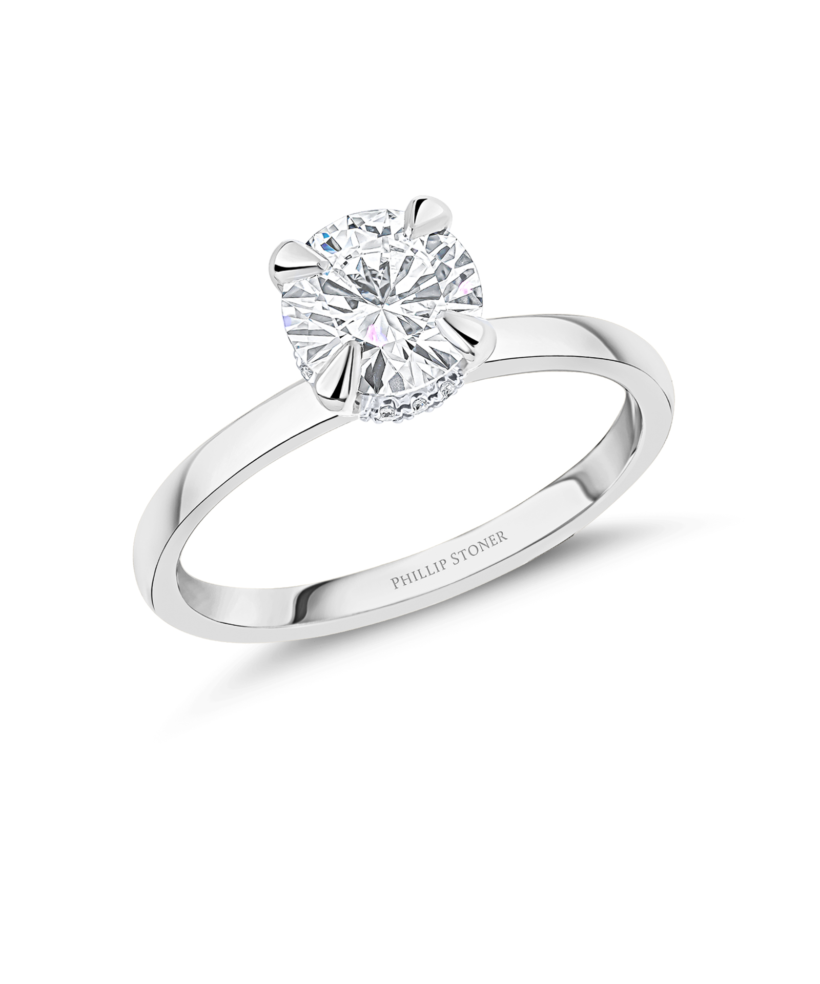 Platinum 1ct Round Brilliant Cut Lab Grown Diamond Crown Ring - Phillip Stoner The Jeweller