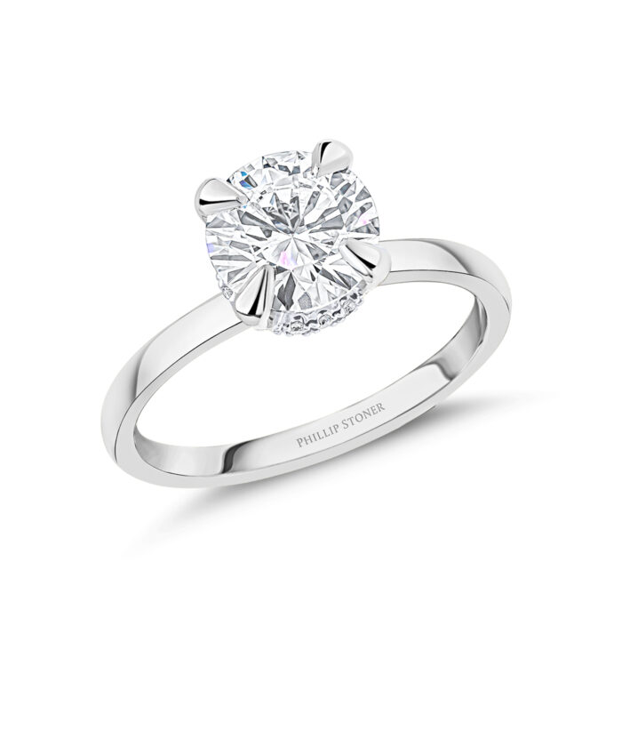 Platinum 2.5ct Round Brilliant Cut Lab Grown Diamond Crown Ring - Phillip Stoner The Jeweller
