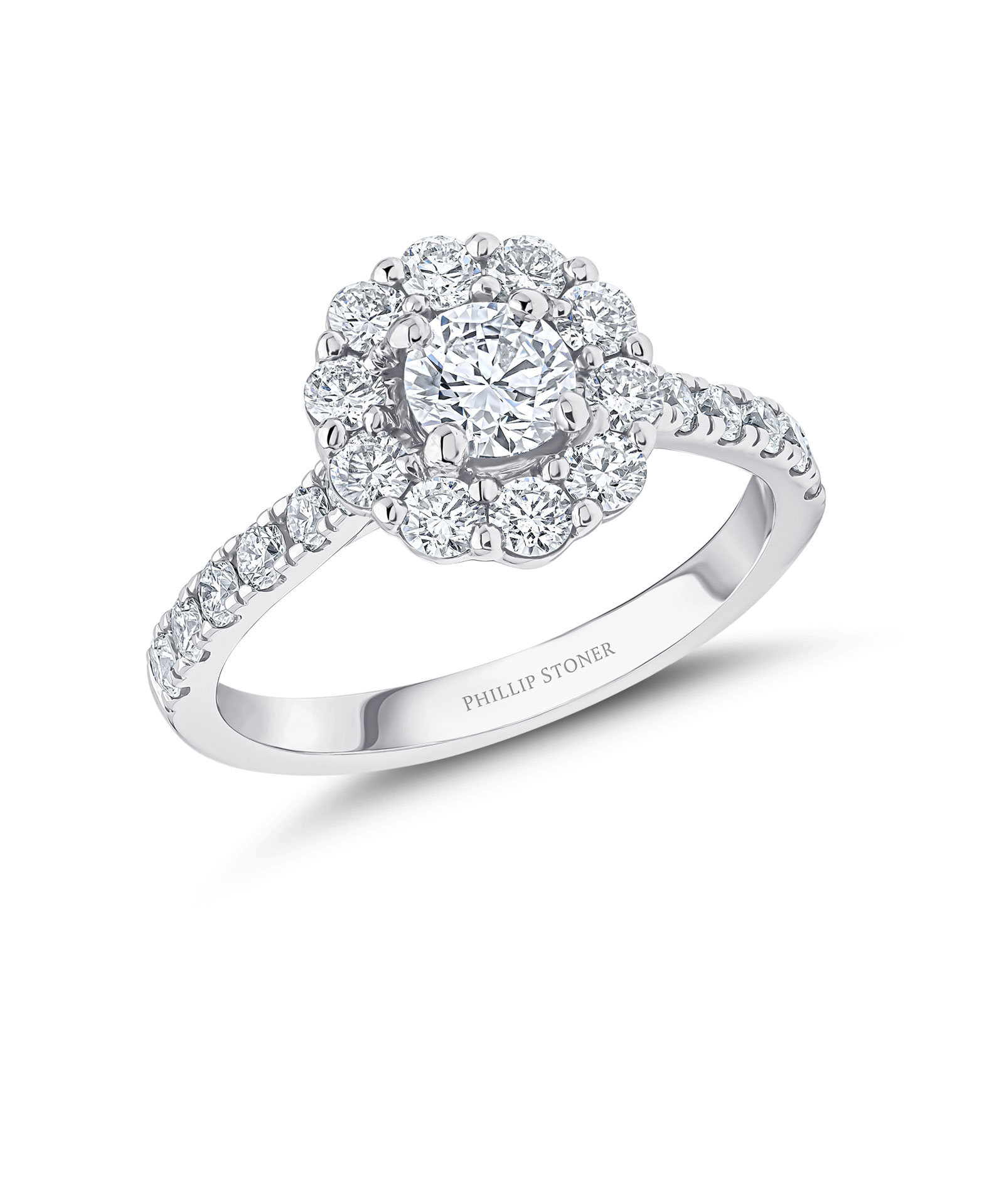 Platinum 0.40ct Round Brilliant Cut Diamond Cluster Ring - Phillip Stoner The Jeweller