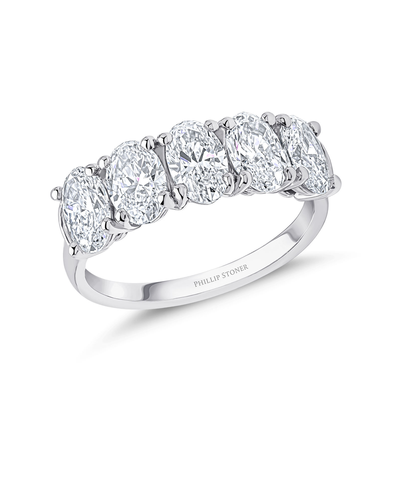 Platinum 2.50ct 5-Stone Oval Cut Diamond Ring - Phillip Stoner The Jeweller