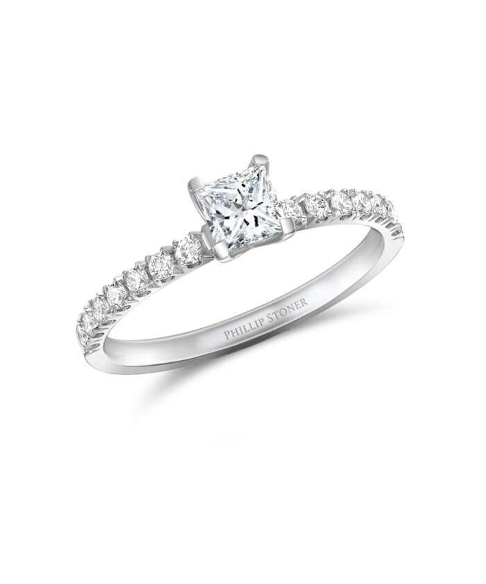 0.50ct Princess Cut Diamond Contemporary Engagment Ring