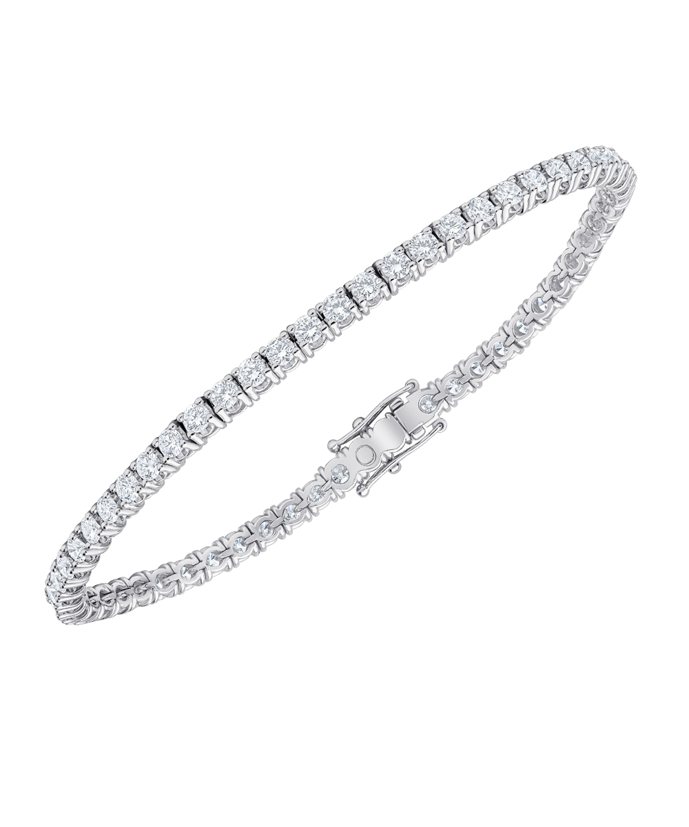 18ct White Gold Classic Italian Line Bracelet - Phillip Stoner The Jeweller