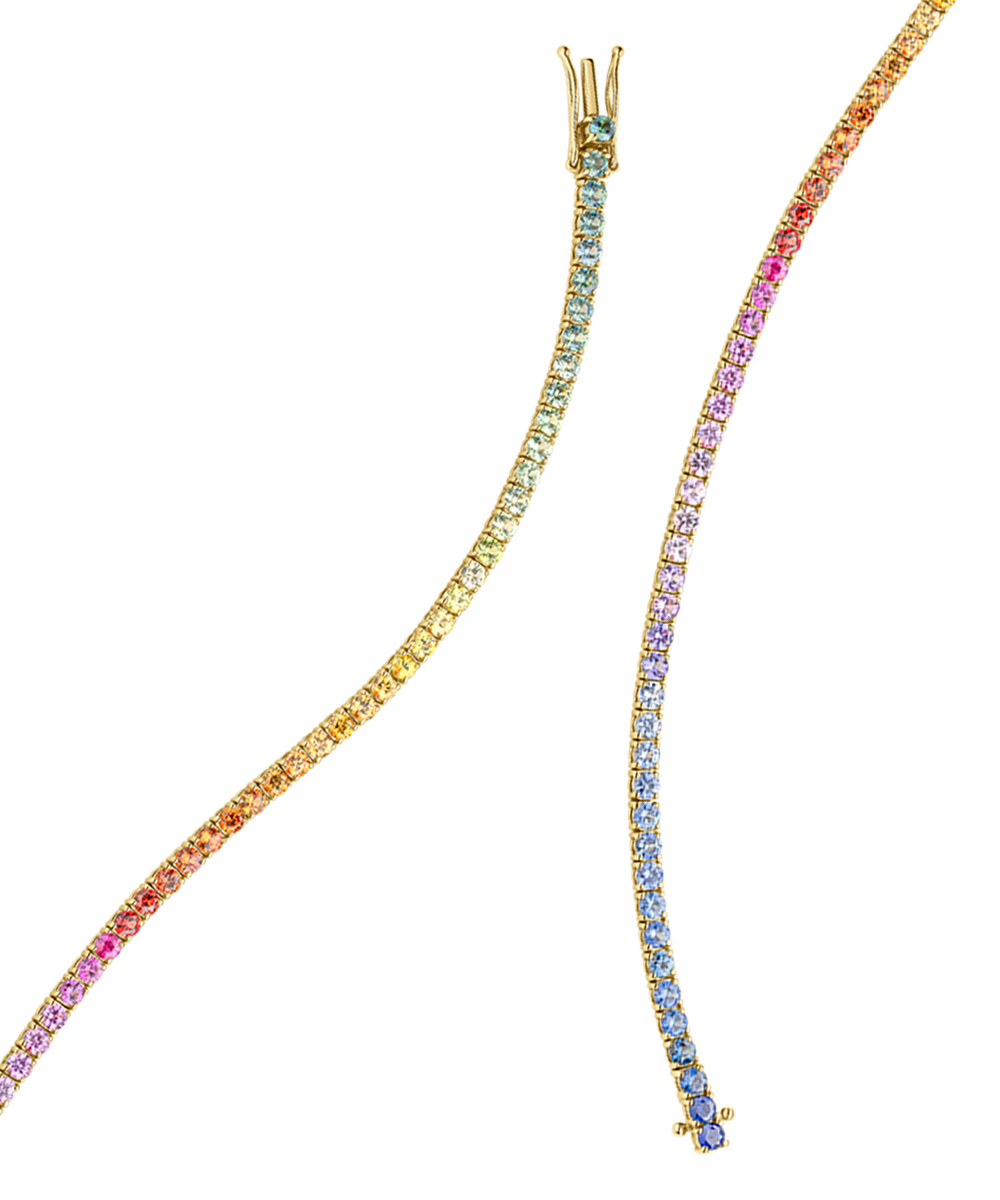 18ct Yellow Gold Sapphire Rainbow Bracelet