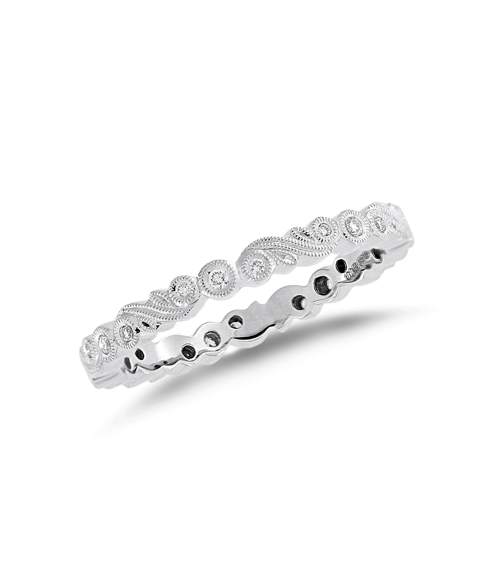 Ungar & Ungar Diamond Set Engraved Eternity Band