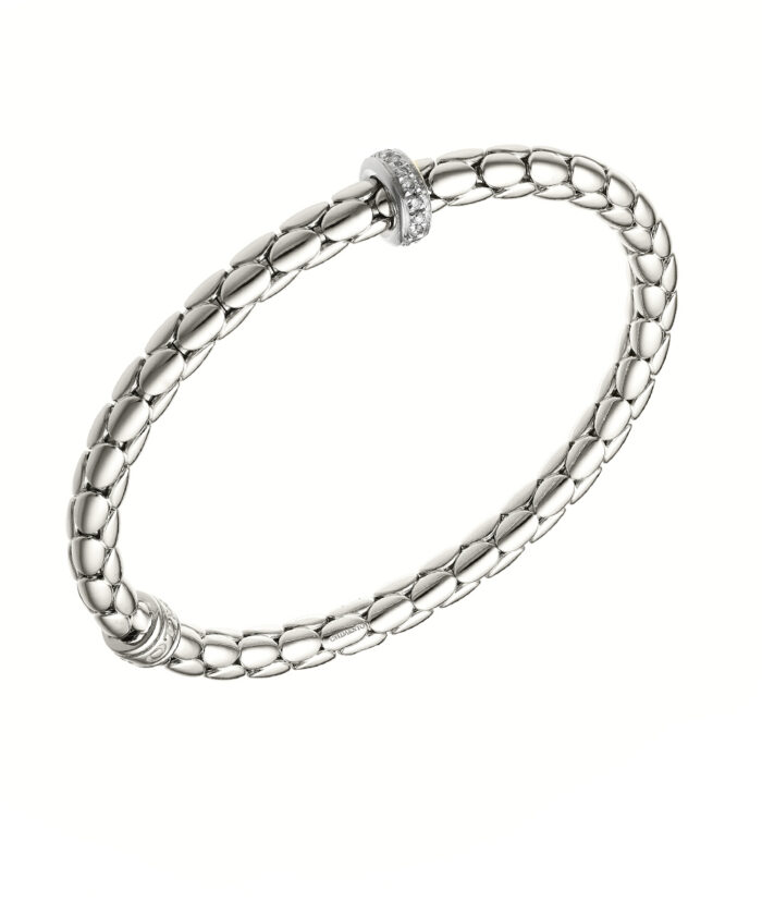 Chimento Spring Stretch Bracelet 18ct White Gold with Diamond Rondelle