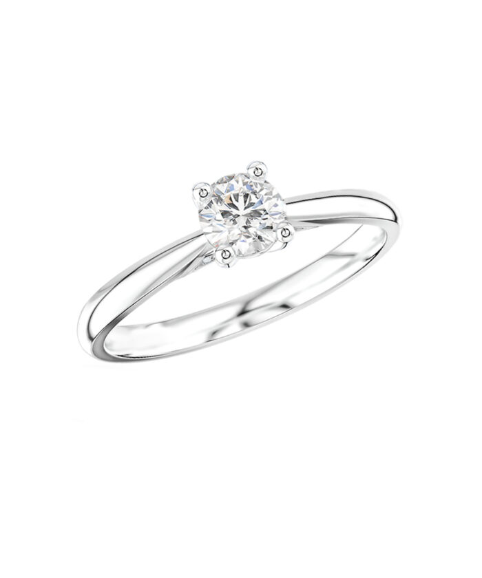 0.25ct Round Brilliant Cut Diamond Ring with Diamond Underbezel