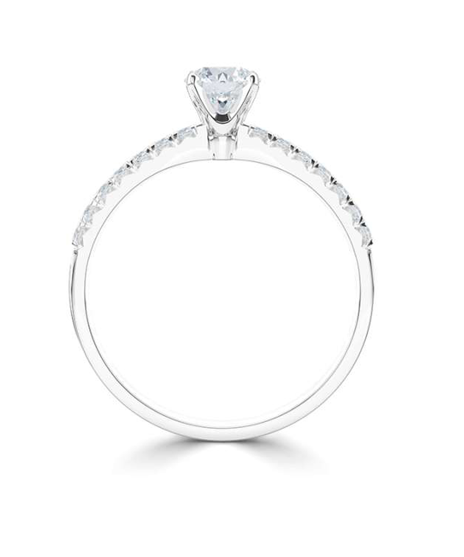 0.25ct Round Diamond French Cut Engagement Ring - Side