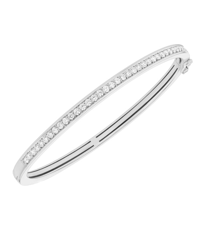 18ct White Gold Pave Set Diamond Bangle