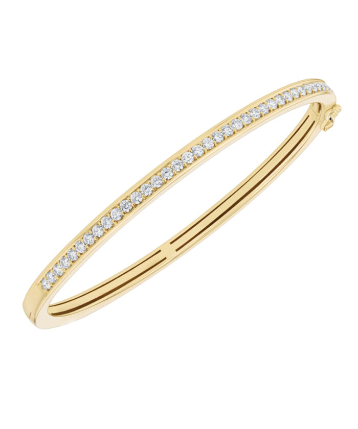 18ct Yellow Gold Pave Set Diamond Bangle