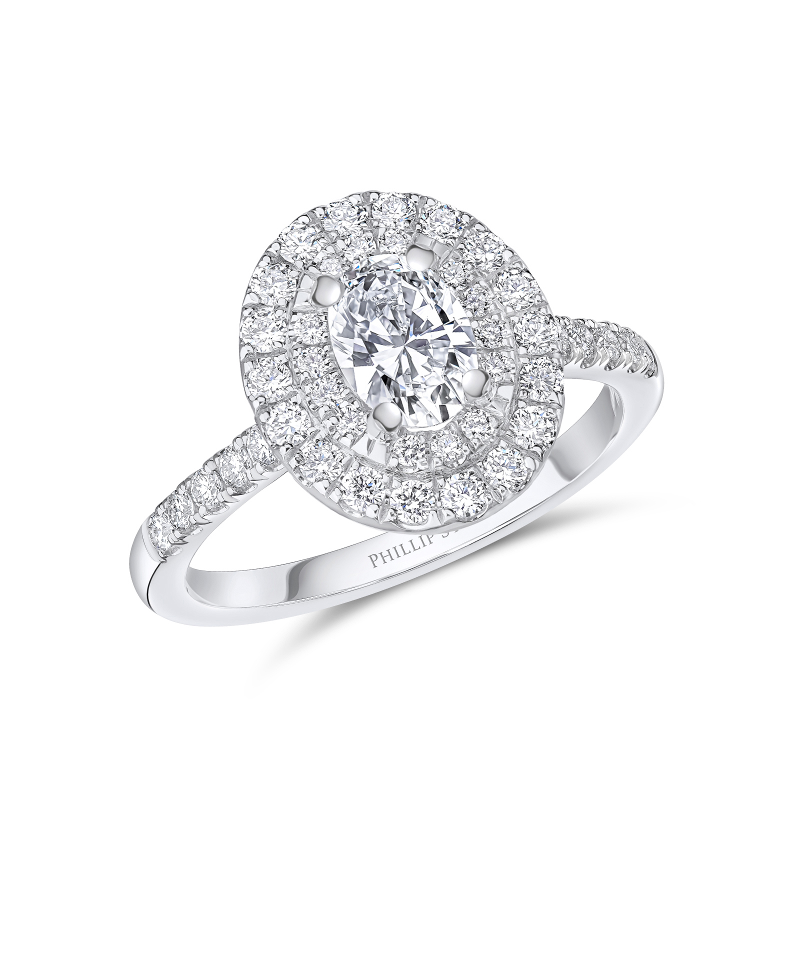 1ct Oval Cut Illusion Set Diamond Halo Ring - Phillip Stoner The Jeweller