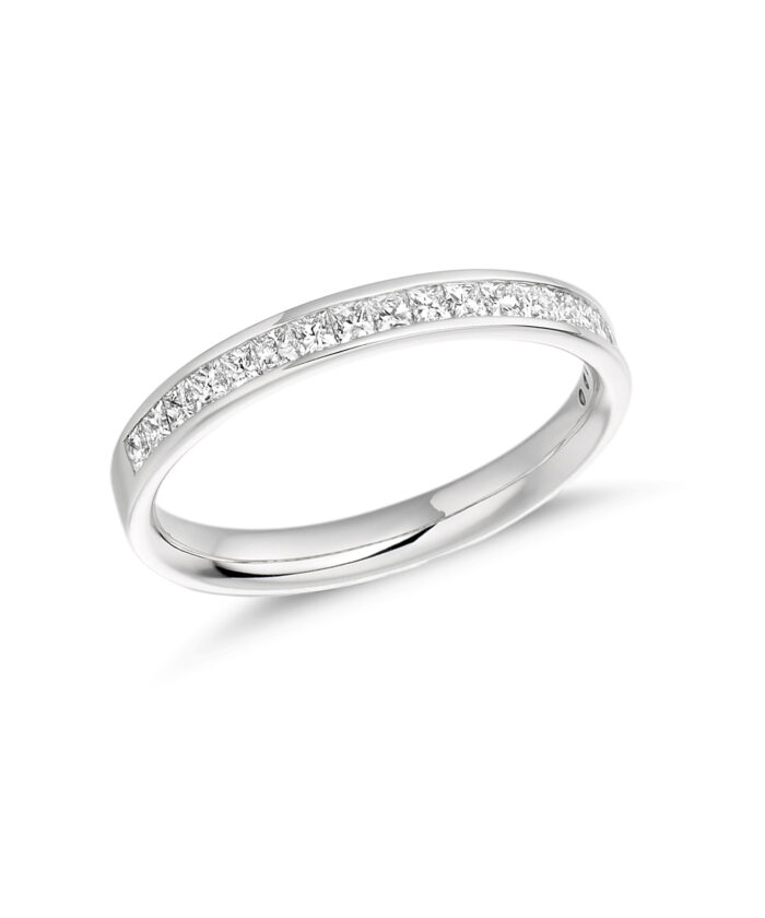 0.50ct Princess Cut Diamond Half-Set Eternity Band