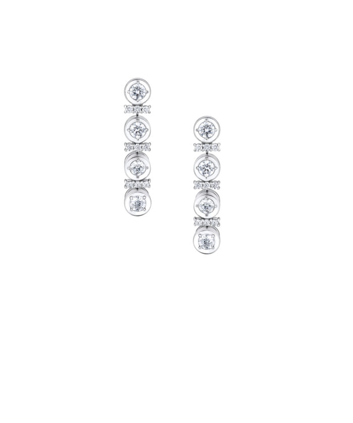 18ct White Gold DIamond Accent Drop Earrings