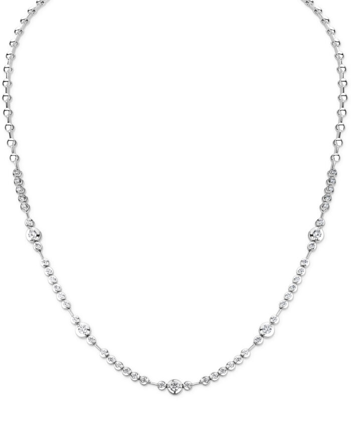 18ct White Gold Diamond Encrusted Collar Necklace