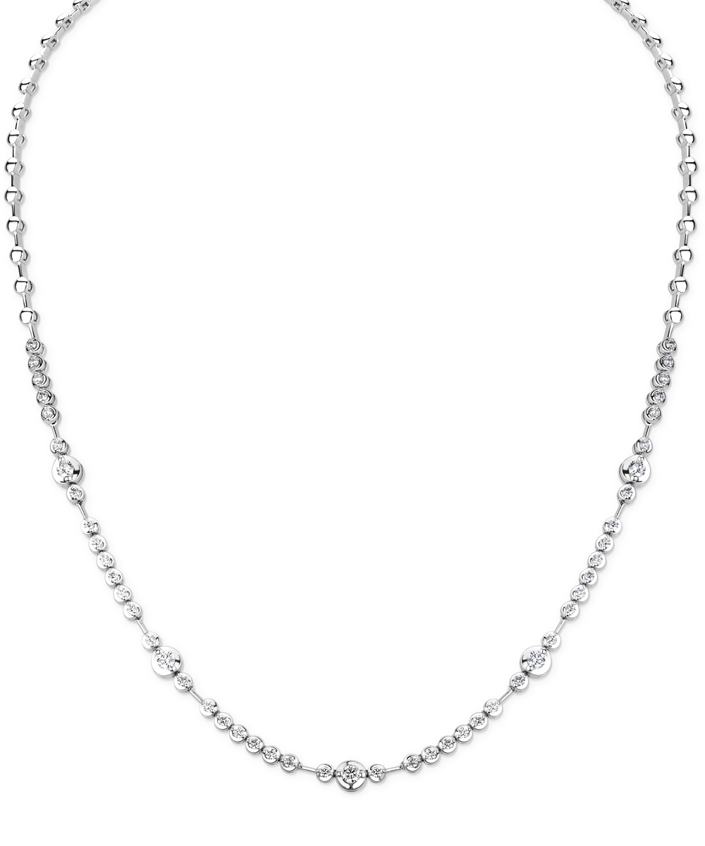 18ct White Gold Diamond Encrusted Collar Necklace