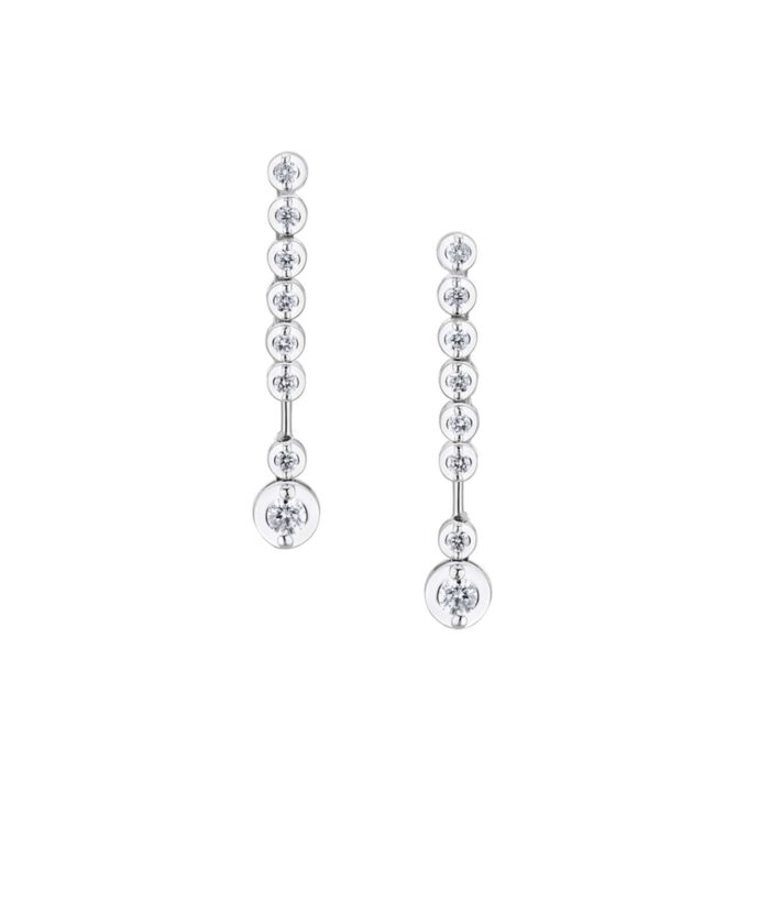 18ct White Gold Diamond Trilogy Drop Earrings