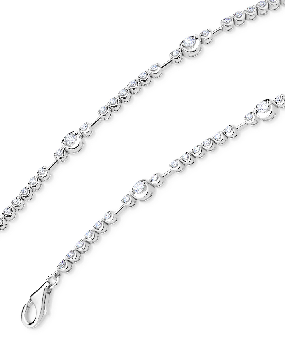 18ct White Gold Trilogy Diamond Bracelet