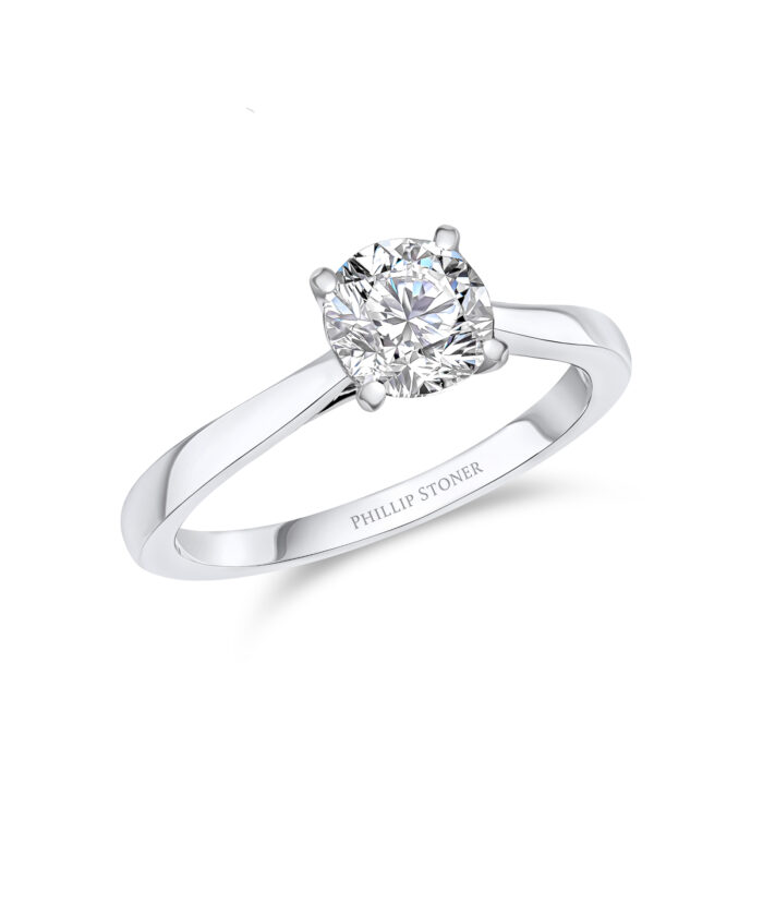 1ct Open Tulip Engagement Ring with Round Brilliant Cut Diamond