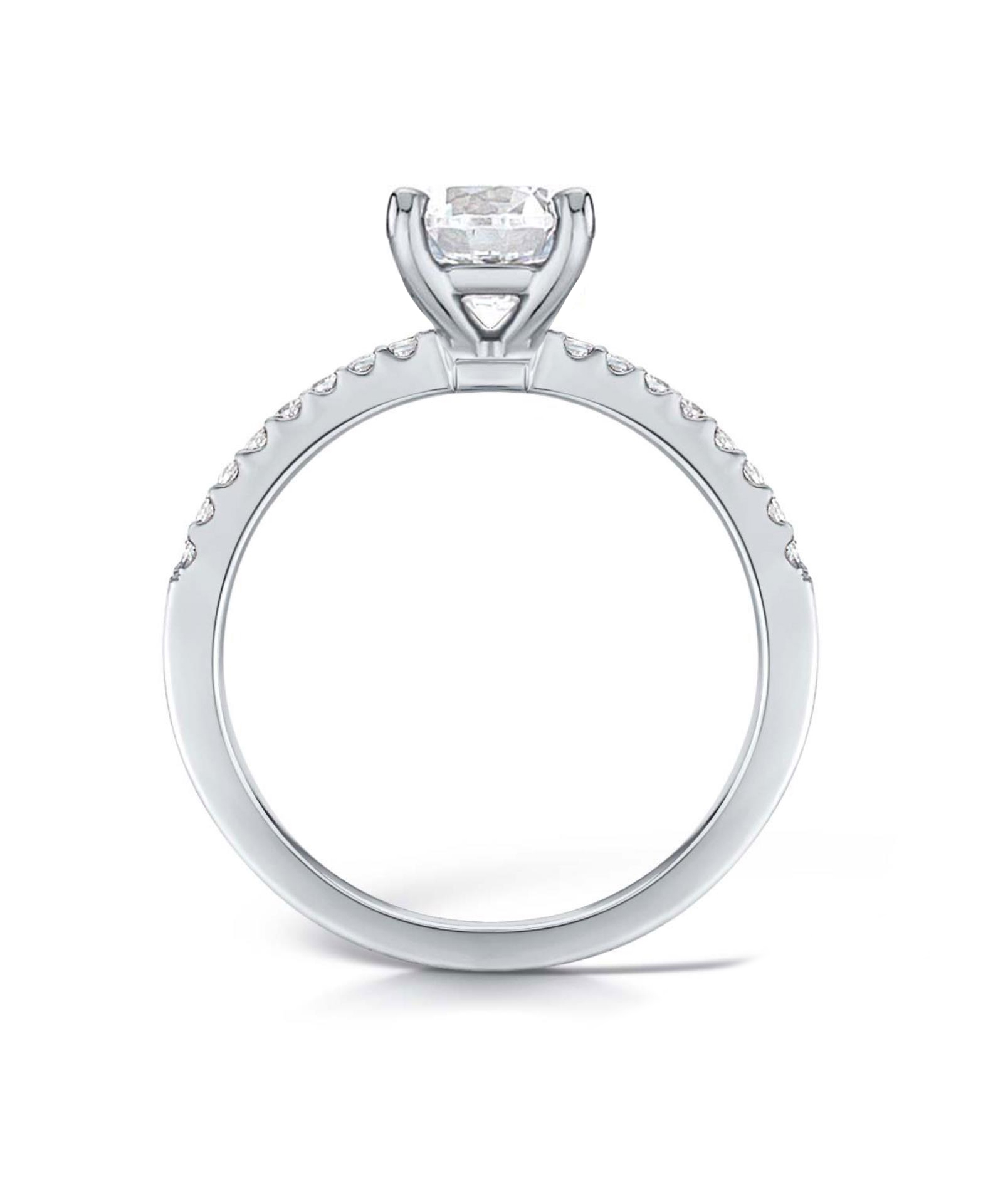 1ct Round Brilliant Cut Engagement Ring with Diamond Shoulders